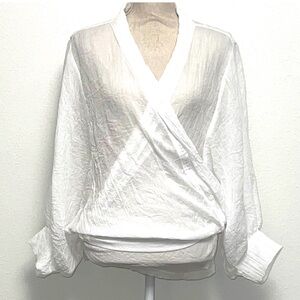 Elegant White Wrap Blouse
